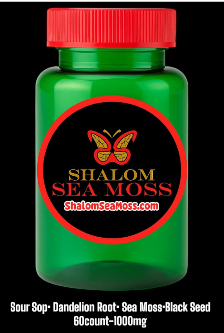1 Pack Shalom Sea Moss: Sour Sop (60ct) (May help with Chemo Issues)